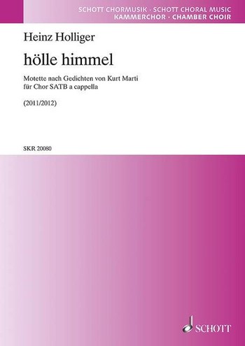 hlle himmel fr gemischten Chor (SATB) a cappella (und 1 Schlagzeug ad libitum) Chorpartitur