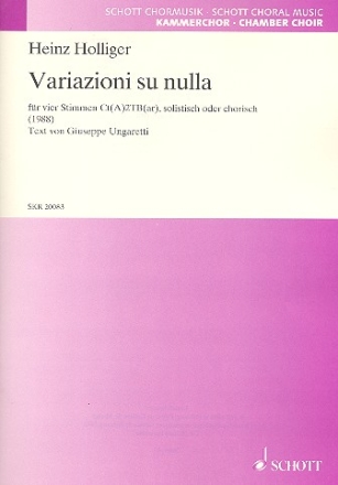 Variazioni su nulla fr gem Chor a cappella Partitur