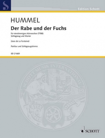 Bertold Hummel, Der Rabe und der Fuchs fr vierstimmigen Mnnerchor (TTBB) Schlagzeug und Klavier Dirigierpartitur