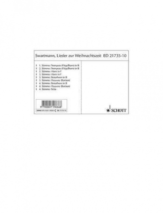 Lieder zur Weihnachtszeit fr 4 Blechblser (Ensemble) Stimmensatz