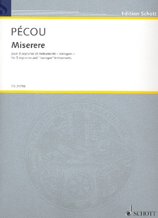 Miserere fr 3 Soprane, Barockinstrumente (Streicher) und Orgel Partitur und Instrumentalstimmen
