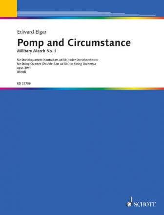 Pomp and Circumstance op.39,1 fr Streichquartett (Streichorchester) (Kontrabass ad lib) Partitur und Stimmen (1-1-1-1-1)