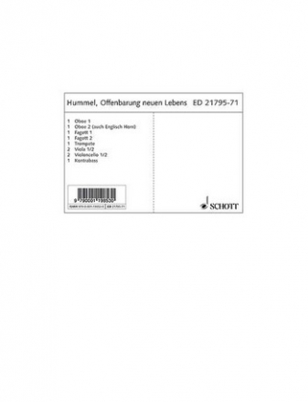 Hummel, Bertold Offenbarung neuen Lebens op. 8 Adventskantate fr Alt solo, gemischter Chor und Kammerorchester Solostimmensatz