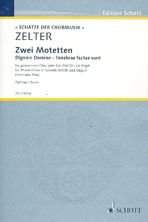 2 Motetten fr gem Chor und Orgel Partitur