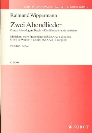 2 Abendlieder fr Mdchenchor (Frauenchor) a cappella Partitur