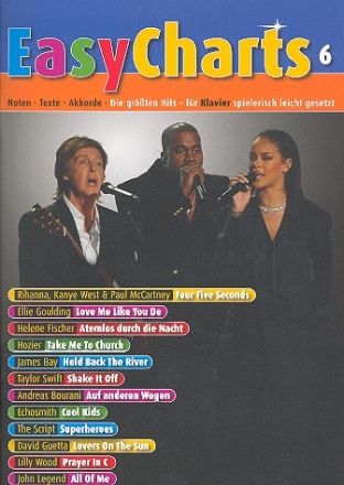 Easy Charts Band 6: fr Klavier (Gesang/Gitarre)