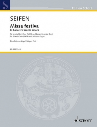 Missa festiva in honorem Santi Liborii fr gem Chor und Orgel Einzelstimme Orgel