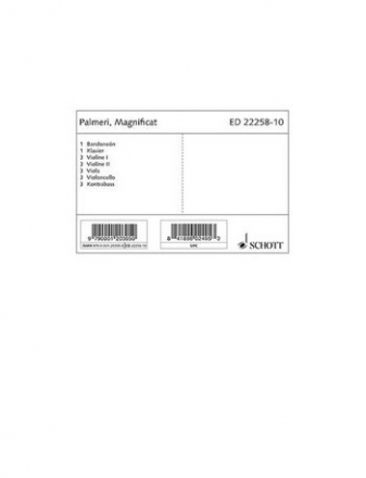 Palmeri, Martn: Magnificat fr Soli (SMez), gemischter Chor (SATB) und Tangoorchester Stimmensatz - Bandoneon, Klavier, 3 Violine 1, 3 Violine 2, 3 Viola, 3