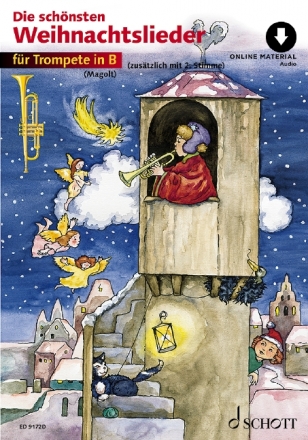 Die schnsten Weihnachtslieder (+Online Audio) fr 1-2 Trompeten (mit Text)