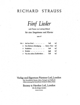 Einkehr op. 47,4 fr Singstimme und Klavier