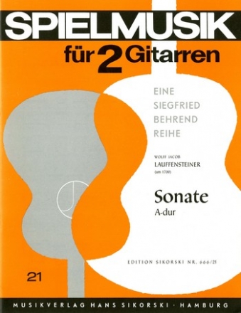 Sonate A-Dur fr 2 Gitarren Spielpartitur