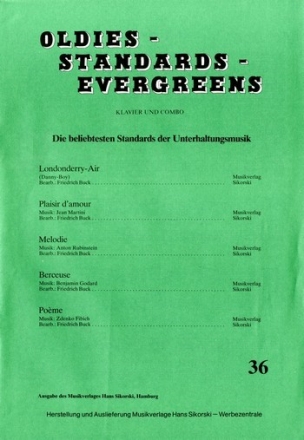 Oldies Standards Evergreens Band 36: fr Klavier und Combo Klavierpartitur und Stimmensatz