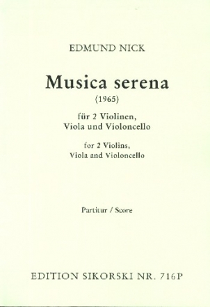 Musica serena (1965) fr Streichquartett Partitur