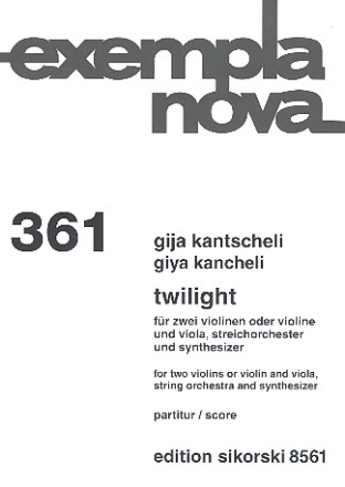 Twilight fr 2 Violinen (Violine und Viola), Streichorchester und Synthesizer Partitur