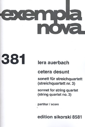 Cetera sunt (Streichquartett Nr.3) Partitur und Stimmen