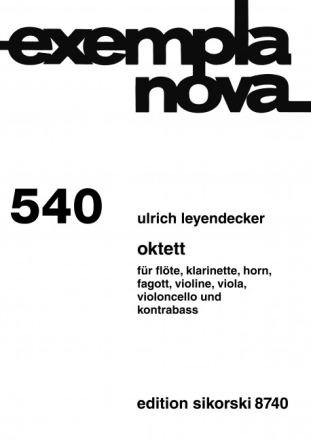 SIK8740 Oktett fr Flte, Klarinette, Horn, Fagott, Violine, Viola, Violoncello und Kontrabass Partitur