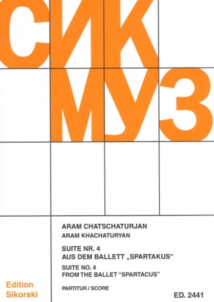 SIK2441 Suite Nr.4 aus dem Ballett Spartakus fr Orchester Studienpartitur