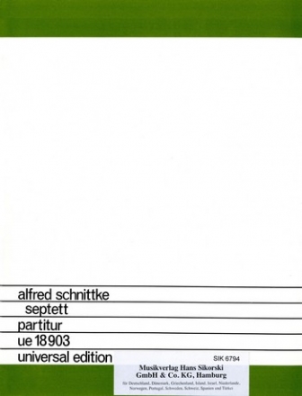 Septett fr Cembalo, Flte, 2 Klarinetten, Streichtrio Studienpartitur
