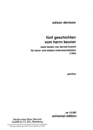 5 Geschichten vom Herrn Keu fr Tenor und 7 Instrumentalisten Studienpartitur