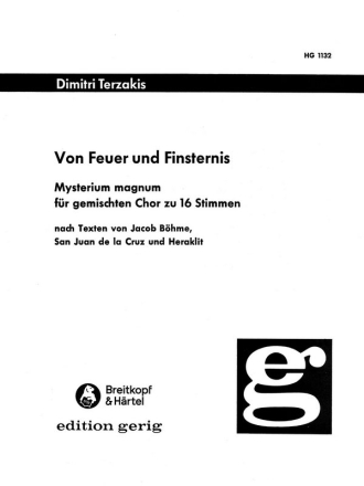 Von Feuer und Finsternis fr gem Chor Chorpartitur