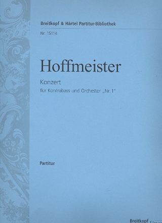 Konzert D-Dur Nr.1 fr Kontrabass und Orchester (mit obligater Violine) Partitur