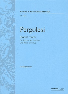 Stabat mater fr Sopran und Alt (Frauenchor), Streicher und Bc Studienpartitur