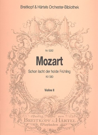 Schon lacht der holde Frhling KV580 fr Sopran, Klarinette und Orchester Violine 2