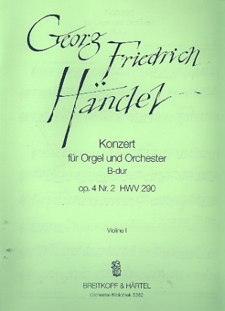 Konzert B-Dur op.4,2 HWV290 fr Orgel und Orchester Violine 1