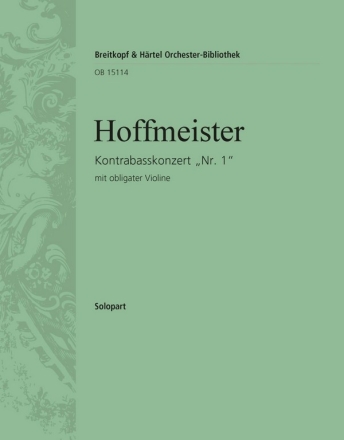 Konzert D-Dur Nr.1 fr Kontrabass und Orchester (mit obligater Violine) obligate Violine