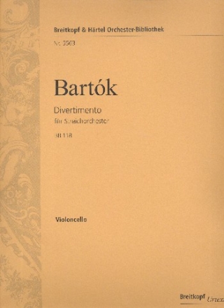 Divertimento BB118 fr Streichorchester Violoncello