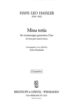 Missa Tertia fr gem Chor Chorpartitur