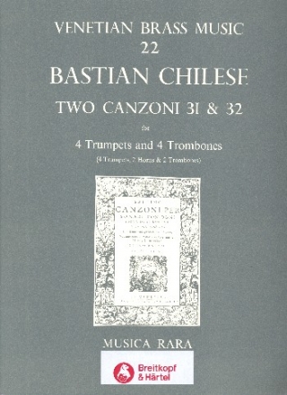 2 Canzon nos. 31 and 32 for 4 trumpets and 4 trombones (2 horns and 2 trombones) score and parts