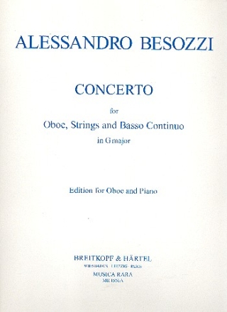 Concerto in g major for oboe, string orchestra and basso continuo Oboe und Klavier