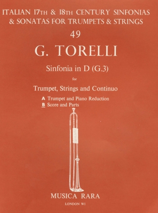 Sinfonia D-Dur G3 fr Trompete, Streicher und Bc Partitur und Stimmen (Streicher 1-1-1-1-1)