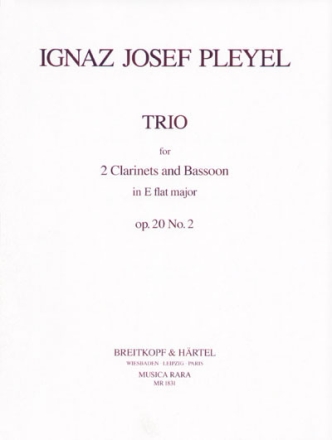 Trio Es-Dur op.20,2 fr 2 Klarinetten und Fagott Partitur und Stimmen