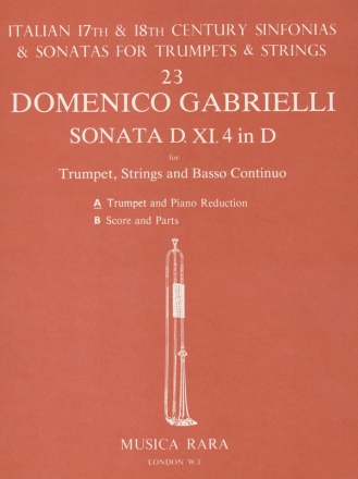 Sonata Nr. XI/4 fr Trompete, Streichorchester und Bc fr Trompete und Klavier