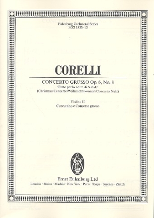 Concerto grosso g-Moll op.6,8 fr 2 Violinen, Violoncello, Streicher und Bc Violine 2