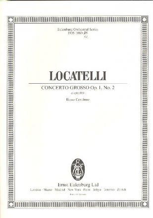 Concerto grosso a 4 op.1,2 fr 2 Violinen, Viola, Violoncello und Streichorchester Basso continuo