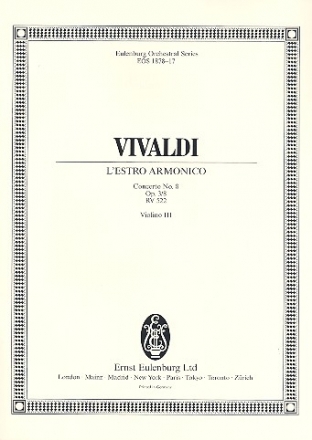 Konzert a-Moll op.3,8 L'Estro Armonico RV522 fr 2 Violinen, Streicher und Bc Violine 3