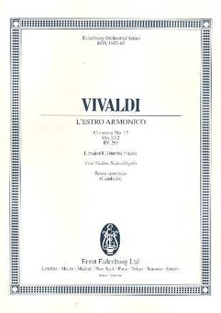 Konzert E-Dur L'Estro Armonico op.3,12 RV265 fr Violine, Streicher und Bc Cembalo