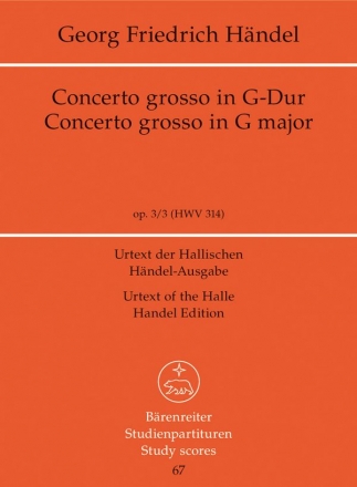 TP67  G.Fr.Hndel, Concerto grosso G-Dur op.3/3 HWV314  Studienpartitur