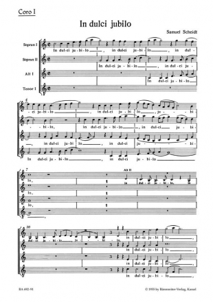 In dulci jubilo Motette Chorpartitur GemCh-SATB1