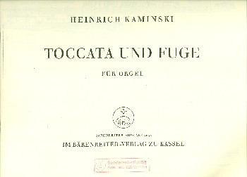 Toccata und Fuge fr Orgel Archivkopie