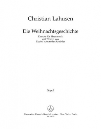 Die Weihnachtsgeschichte fr gem Chor und Instrumente Violine 1