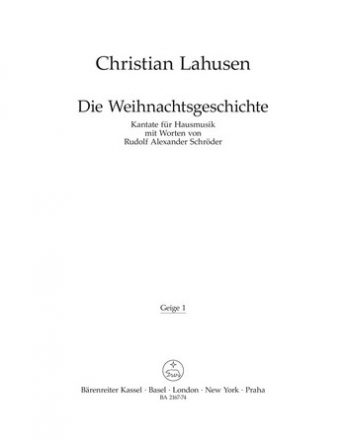 Die Weihnachtsgeschichte fr gem Chor und Instrumente Violine 1