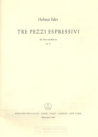 3 Pezzi espressivi op.37 fr Oboe und Klavier Archivkopie