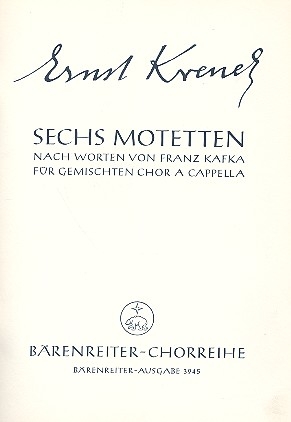 6 Motetten fr gem Chor a cappella Partitur