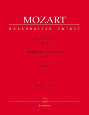 Sinfonie - KV 130 Partitur, Urtextausgabe Orch