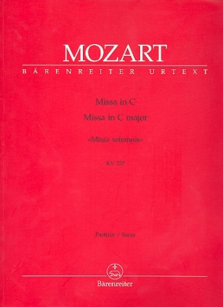 Missa solemnis C-Dur KV337 fr Soli, Chor und Orchester Partitur