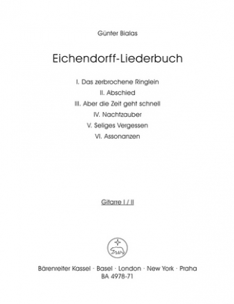 Eichendorff-Liederbuch , Teil I - VI - Stimme(n) 2 Git